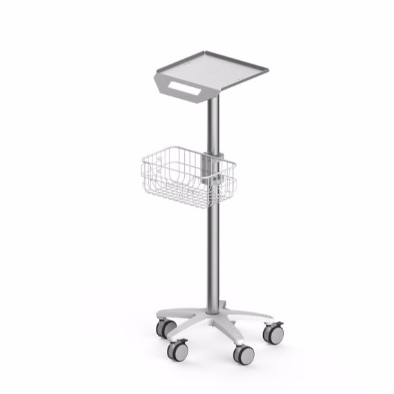 Fixed height ECG machine and Fetal monitor Rolling stand trolley