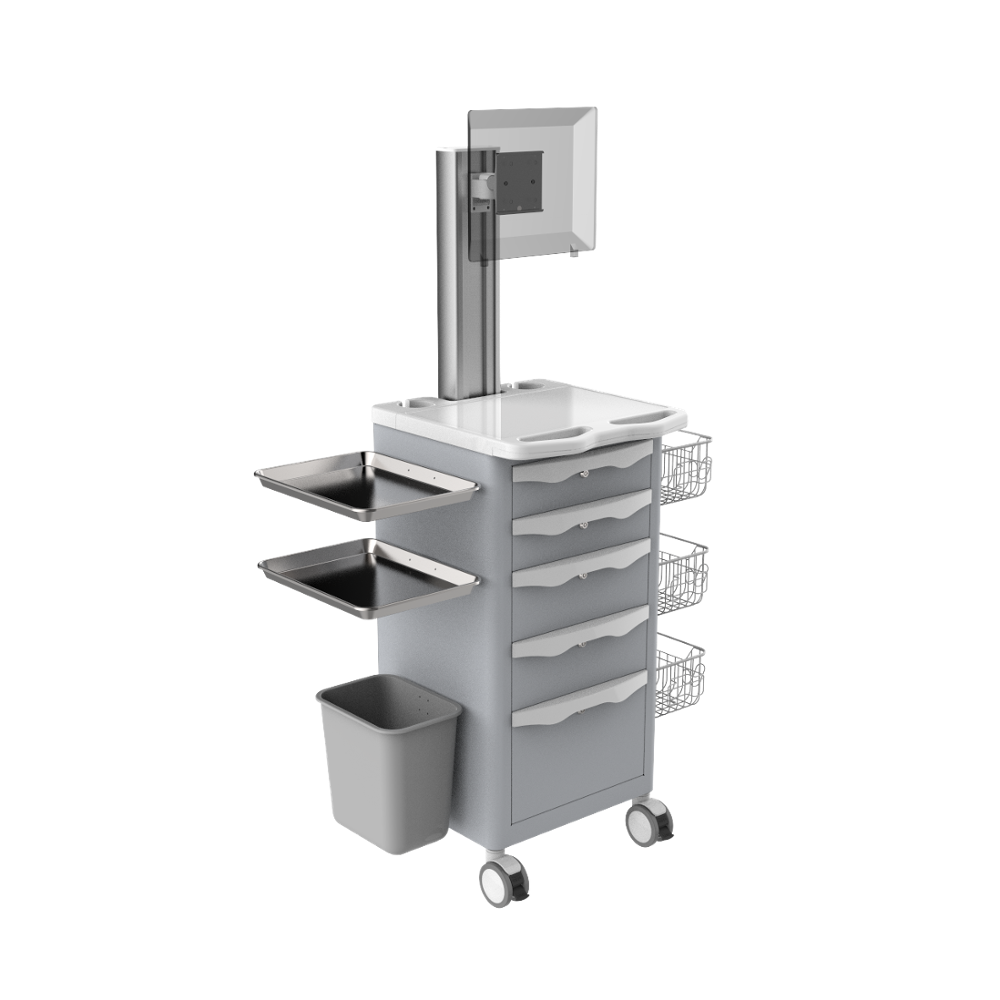Hospital Trolley Specific Use and Commercial Furniture General Use ABS Medical Movable Crash Cart