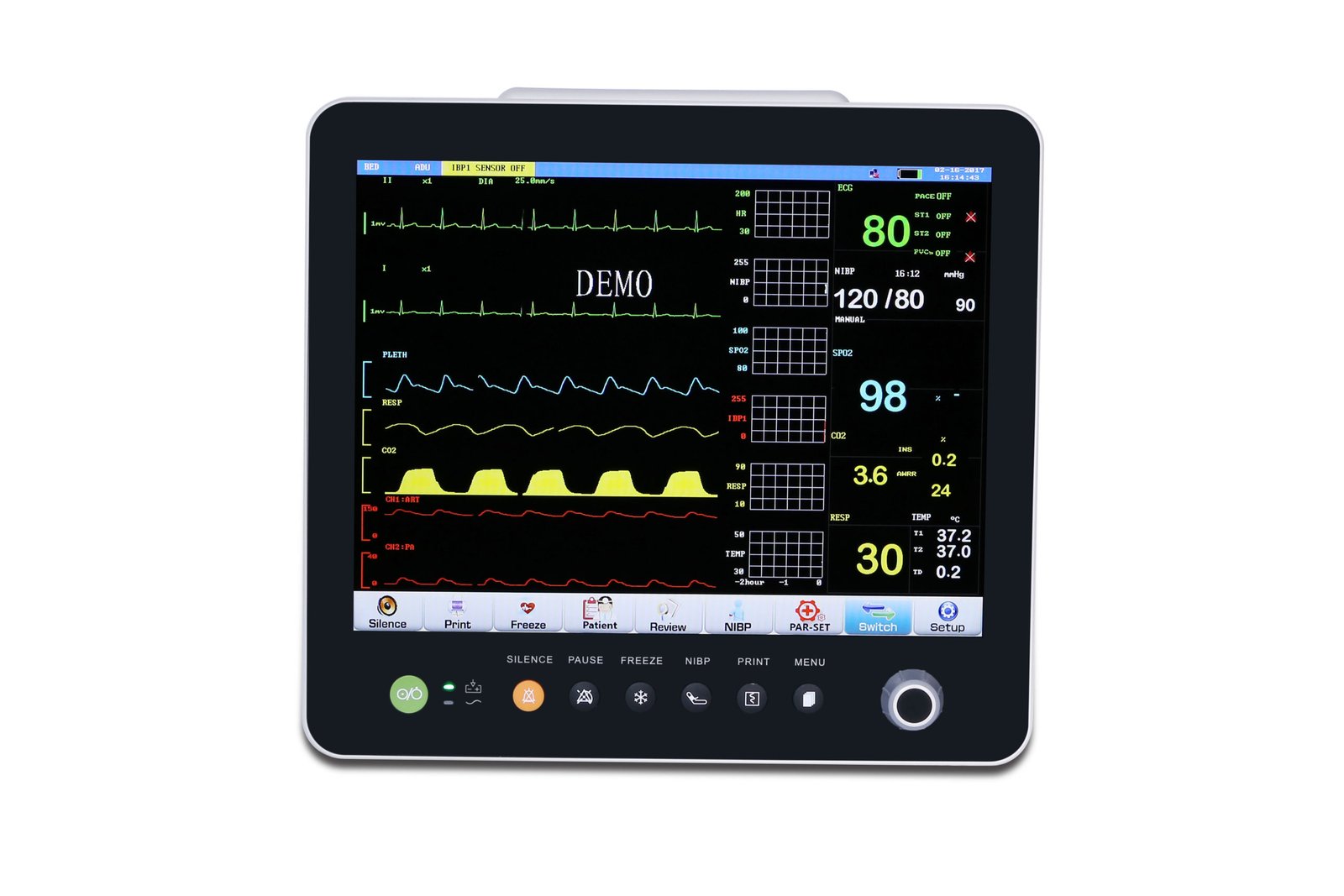 Multi-Parameter Patient Monitor 12.1 Inch Color TFT Portable Medical Equipment MDLMP12