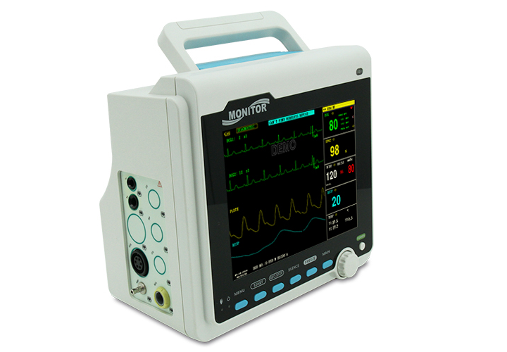 CMS6000 Patient Monitor 8 inch TFT Color LCD, ECG, RESP, SpO2, PR, NIBP and Dual-Channel TEMP