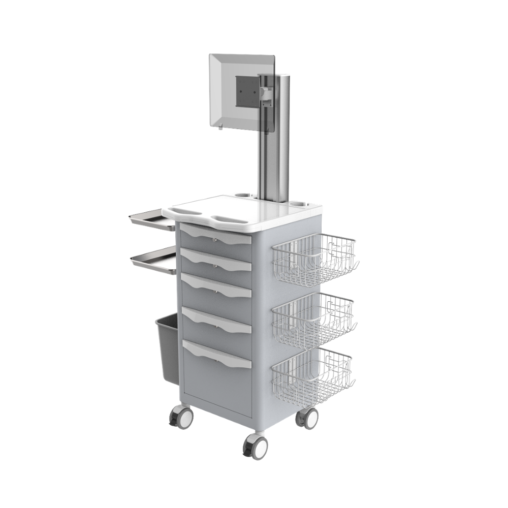 Hospital Trolley Specific Use and Commercial Furniture General Use ABS Medical Movable Crash Cart