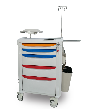 Emergency hospital trolley/ Drawers/ Digital locks